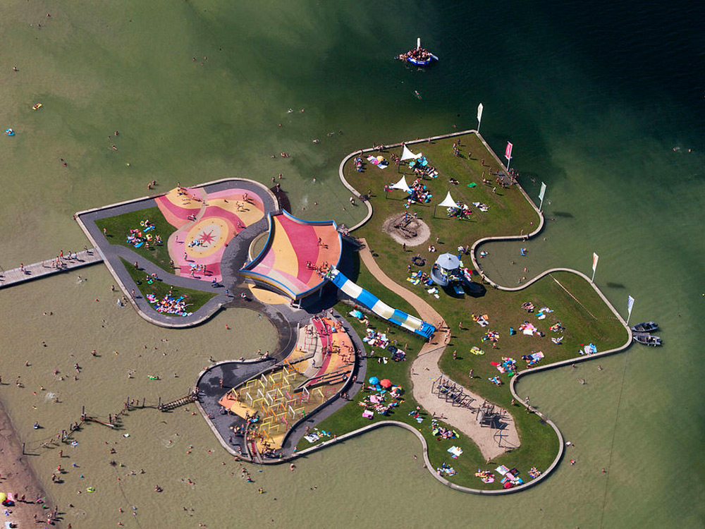 Island shaped like a puzzle piece, Netherlands