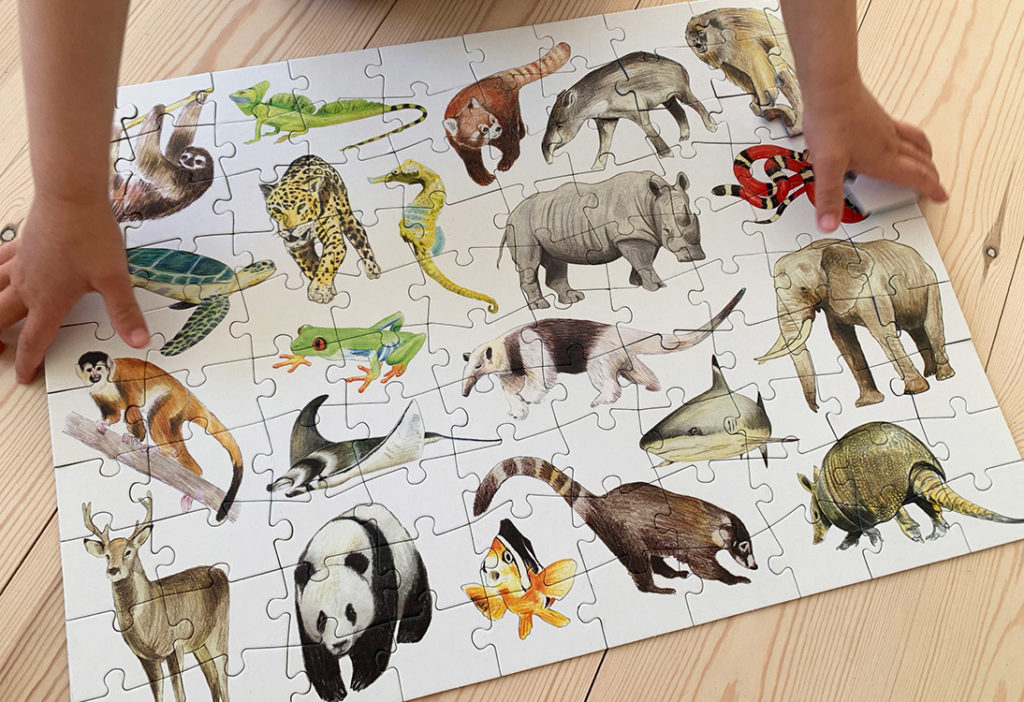 Large piece animal puzzle for kids and adults