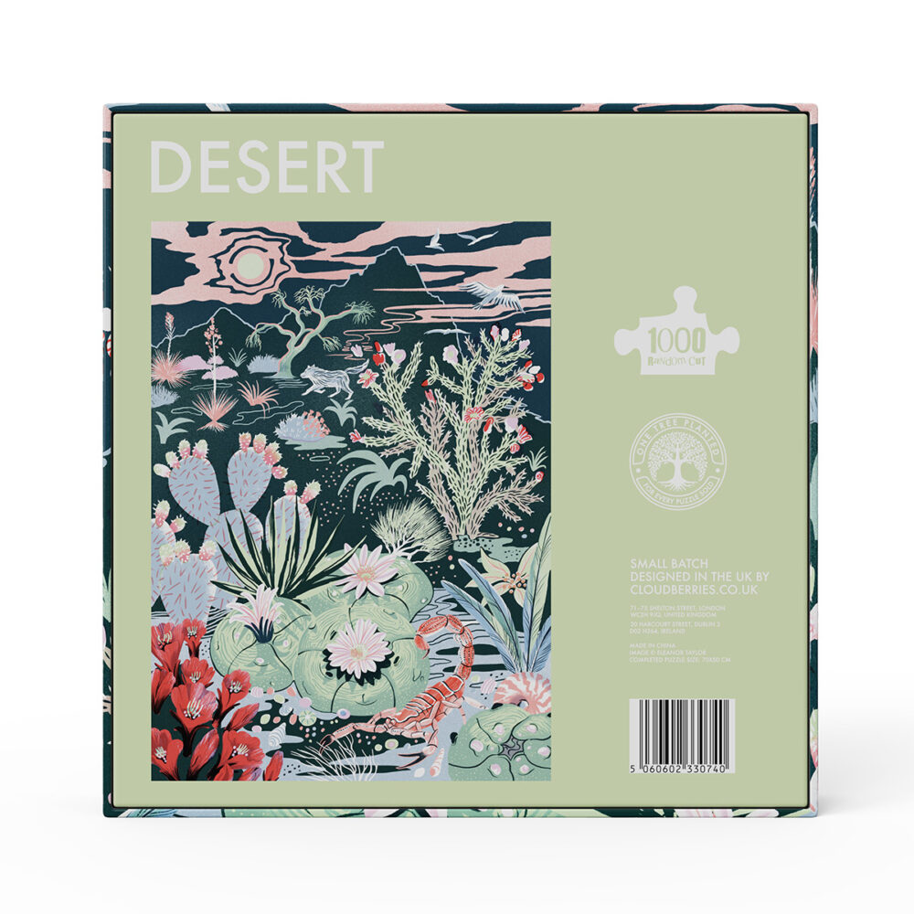 The back of the Cloudberries puzzle called Desert