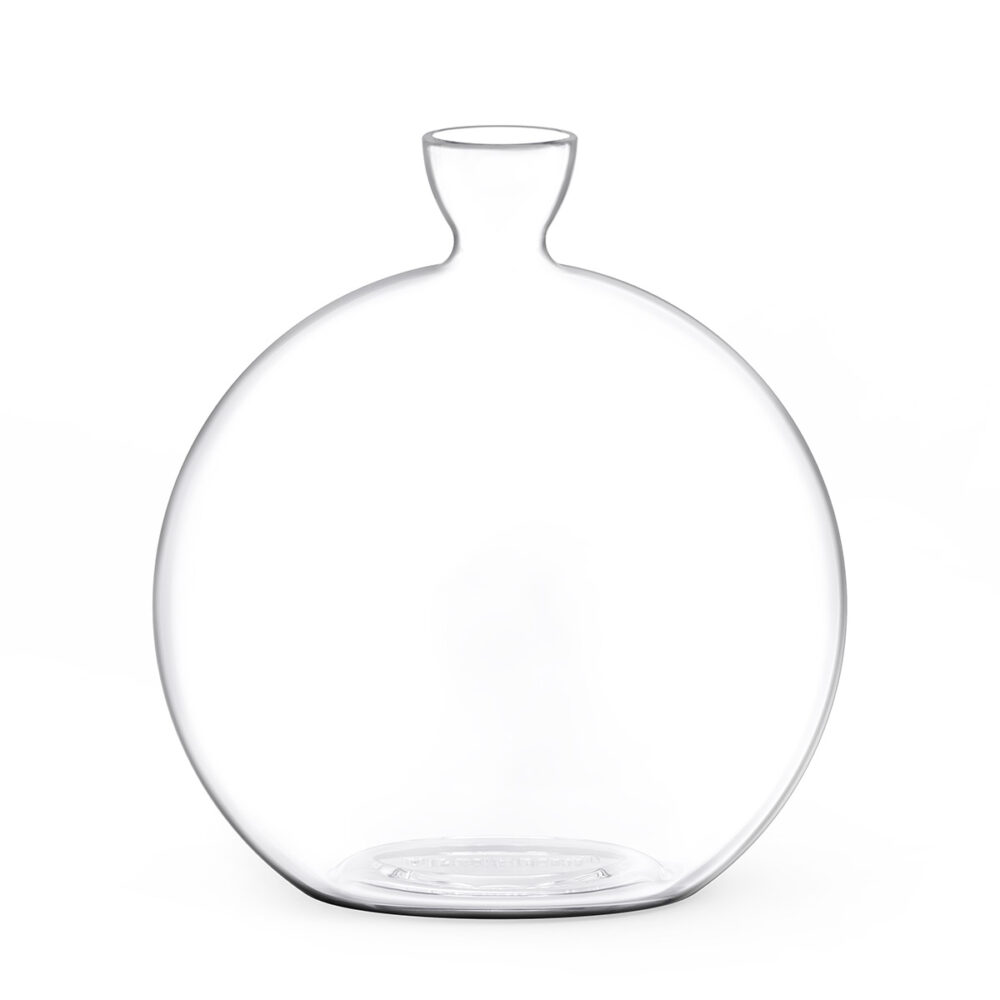 Glass acorn vase clear