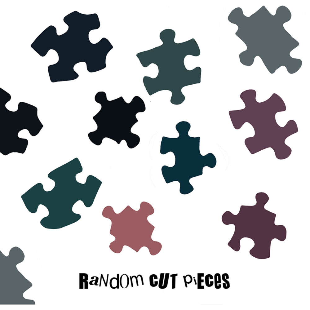 Random cut puzzle pieces
